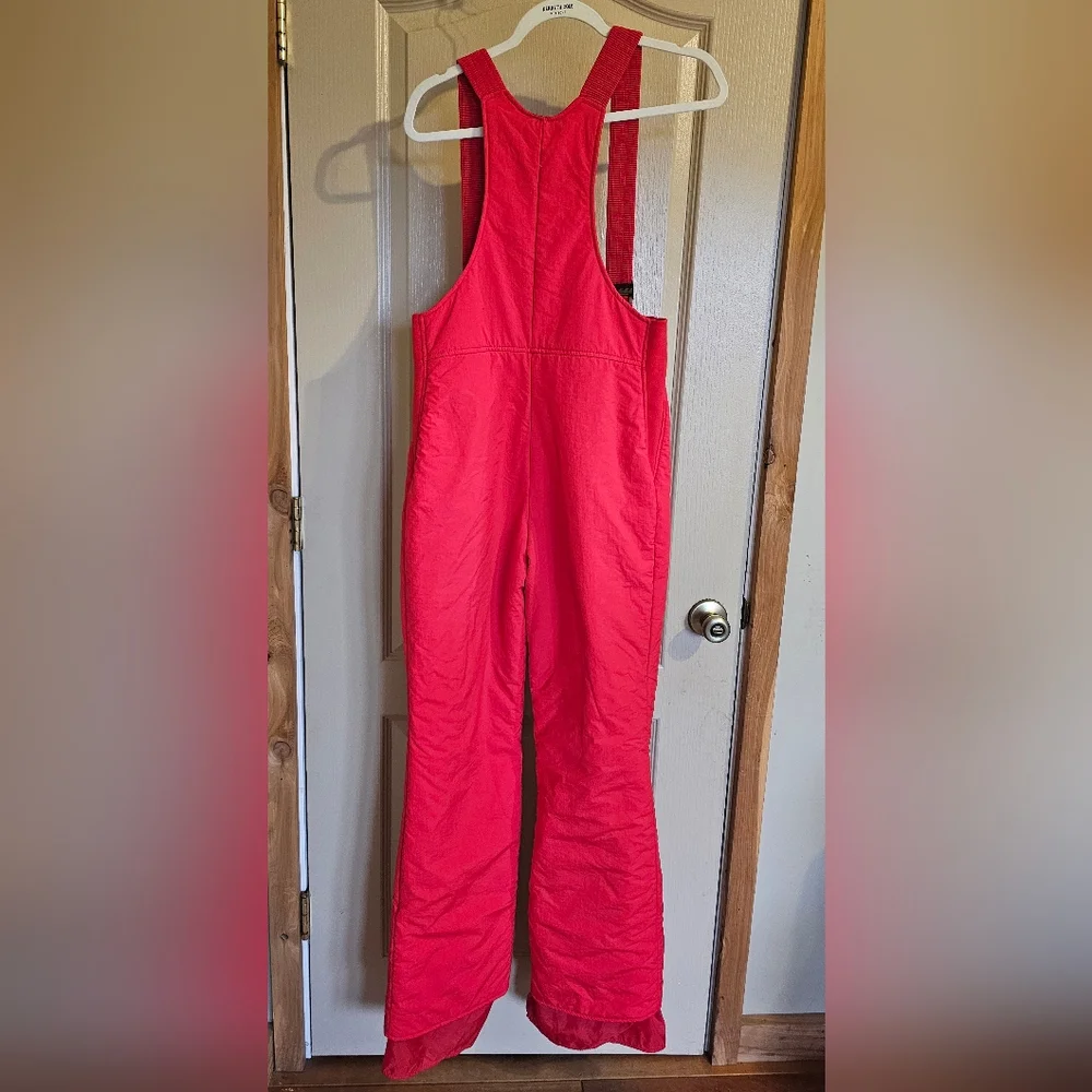 White Stag Ski Bibs Men's Red Coveralls Overalls Adjust Insulated Size 32W X 32